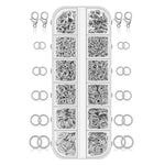 Kit per la creazione di gioielli (1040 pezzi/scatola): 40 chiusure a moschettone e 1000 anellini di giunzione in 5 misure (4 mm - 10 mm), With Tool K-White++Gold, Without Tool K-white Gold, With Tool K-White, Without Tool K-white