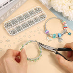 Kit per la creazione di gioielli (1040 pezzi/scatola): 40 chiusure a moschettone e 1000 anellini di giunzione in 5 misure (4 mm - 10 mm), With Tool K-White++Gold, Without Tool K-white Gold, With Tool K-White, Without Tool K-white