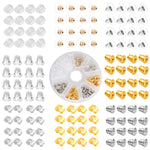 Kit di ricambio per chiusure degli orecchini da 620 pezzi/scatola, 5 stili: a proiettile, a farfalla, a disco, con cuscinetti e chiusure in silicone.