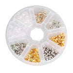 Kit di ricambio per chiusure degli orecchini da 620 pezzi/scatola, 5 stili: a proiettile, a farfalla, a disco, con cuscinetti e chiusure in silicone.