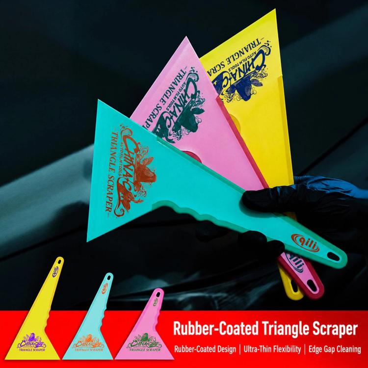 qili Spatola rigida triangolare ultra sottile per la pellicola oscurante dei vetri dell'auto, Large Yellow, Large Pink, Large Blue, Medium Yellow, Medium Pink, Medium Blue, Small Yellow, Small Pink, Small Blue