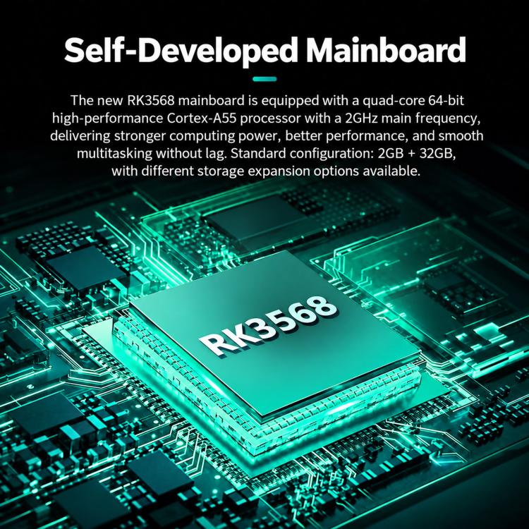Scheda madre industriale RK3568 Android 12 Quad-Core 2,0 GHz 12V-36V DC, 2G+32G, 4G+64G, 4G+128G, 8G+64G, 8G+128G