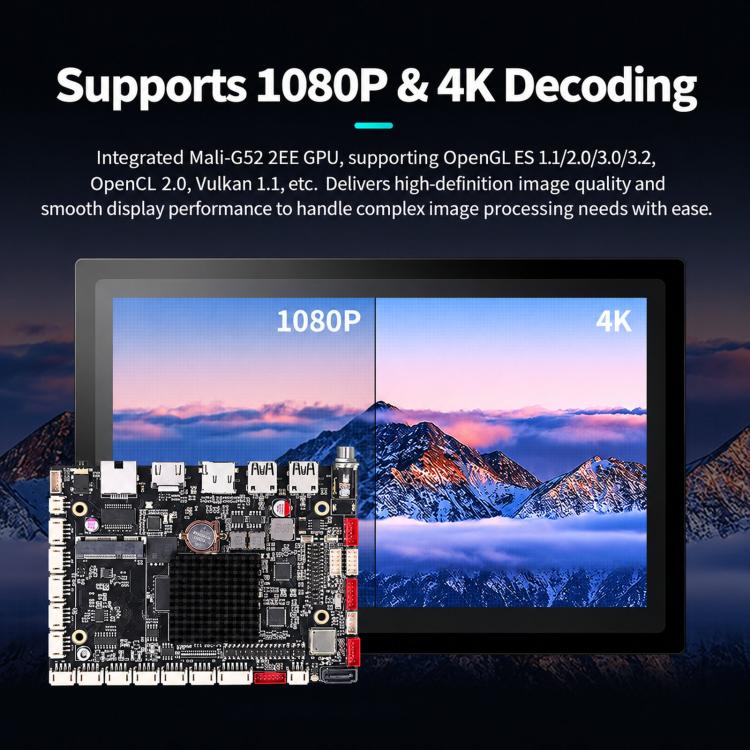 Scheda madre industriale RK3568 Android 12 Quad-Core 2,0 GHz 12V-36V DC, 2G+32G, 4G+64G, 4G+128G, 8G+64G, 8G+128G