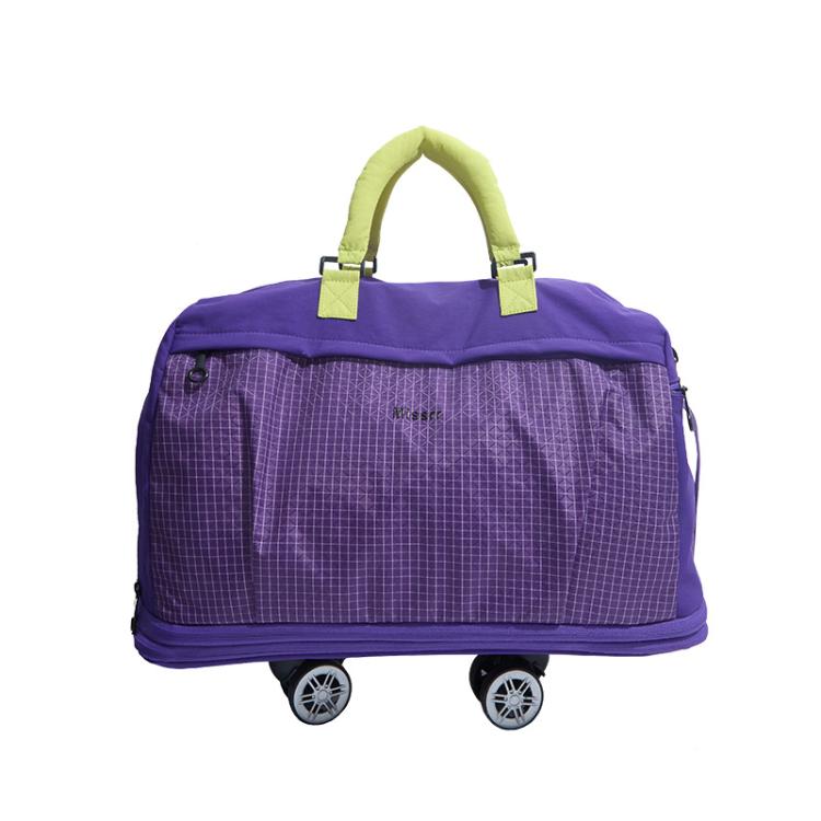 Missrr Expandable Rolling Travel Duffel Bag With Detachable Wheels Nylon Weekender Carry On Bag