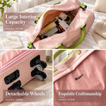 Missrr Expandable Rolling Travel Duffel Bag With Detachable Wheels Nylon Weekender Carry On Bag