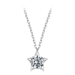 S925 Sterling Silver 1-Carat Sparkling Moissanite Necklace, MSN079