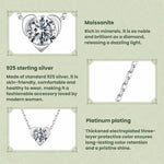 S925 Sterling Silver 1-Carat Classic Heart-Shaped Moissanite Necklace, MSN080