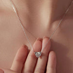 S925 Sterling Silver 1-Carat Classic Heart-Shaped Moissanite Necklace, MSN080
