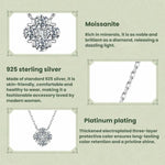S925 Sterling Silver Lucky Four-Leaf Clover Moissanite Necklace, MSN081
