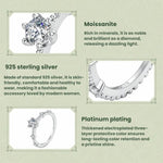 S925 Sterling Silver Platinum-Plated Moissanite Slim Ring, 6 US Size, 7 US Size, 8 US Size