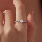 S925 Sterling Silver Platinum-Plated Moissanite Slim Ring, 6 US Size, 7 US Size, 8 US Size