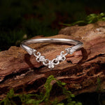 S925 Sterling Silver V-Shaped Fleur-de-Lis Moissanite Ring, 6 US Size, 7 US Size, 8 US Size