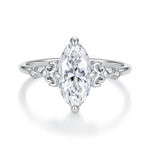 S925 Sterling Silver Teardrop-Shaped 2-Carat Moissanite Ring, 6 US Size, 7 US Size, 8 US Size