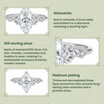 S925 Sterling Silver Teardrop-Shaped 2-Carat Moissanite Ring, 6 US Size, 7 US Size, 8 US Size