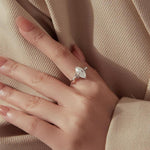 S925 Sterling Silver Teardrop-Shaped 2-Carat Moissanite Ring, 6 US Size, 7 US Size, 8 US Size
