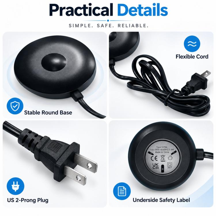 3768 Magnetic Charger Base For Oral-B iO Series 7 / 8 / 9 Electric Toothbrushes, US Plug Black