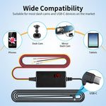 Digital Display Type-C 12V/24V to 5V 3A 3-Wire Adjustable Hardwire Kit for Car Chargers, Right-angle Plug Universal, Straight Plug Universal, Right-angle Plug Mini Fuse Tap, Straight Plug Mini Fuse Tap