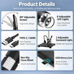 10.1 Inch Screen 20MP Digital Microscope 1500X Magnification HDMI-Compatible Output With 32GB SD Card