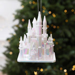 3D Electroplated Castle Christmas Tree Ornaments Acrylic Fairytale Building Hanging Decor