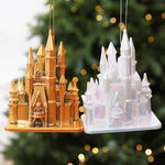 3D Electroplated Castle Christmas Tree Ornaments Acrylic Fairytale Building Hanging Decor