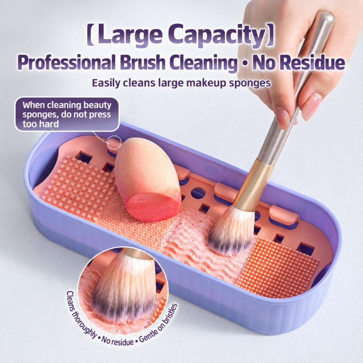 4 In 1 Makeup Brush Cleaner Box With Drying Rack & Dustproof Lid