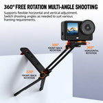 Flymile Magnetic Quick-Release Tripod & Rotating Carabiner Mount, For DJI Osmo Action 3 / 4 / 5 Pro, For DJI Osmo Action 6 / Nano / 360 II
