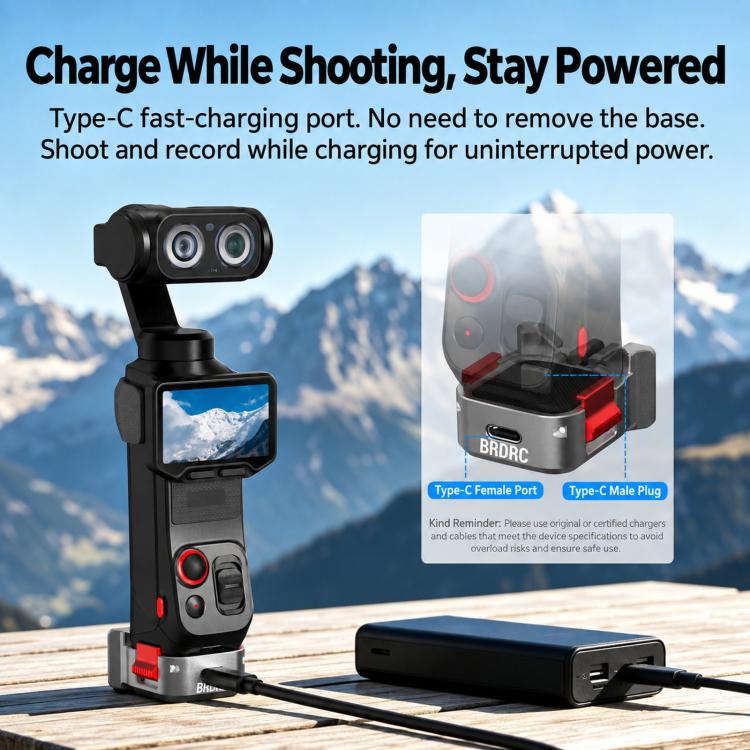 For Insta360 Luna Pro BRDRC Adapter/Expansion Quick-Release Charging Base