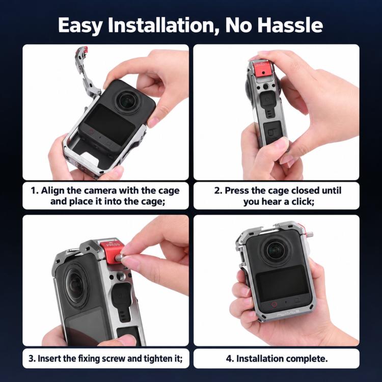 For DJI Osmo 360 II Flymile Expansion Cage With Lens Protection Heat Dissipation