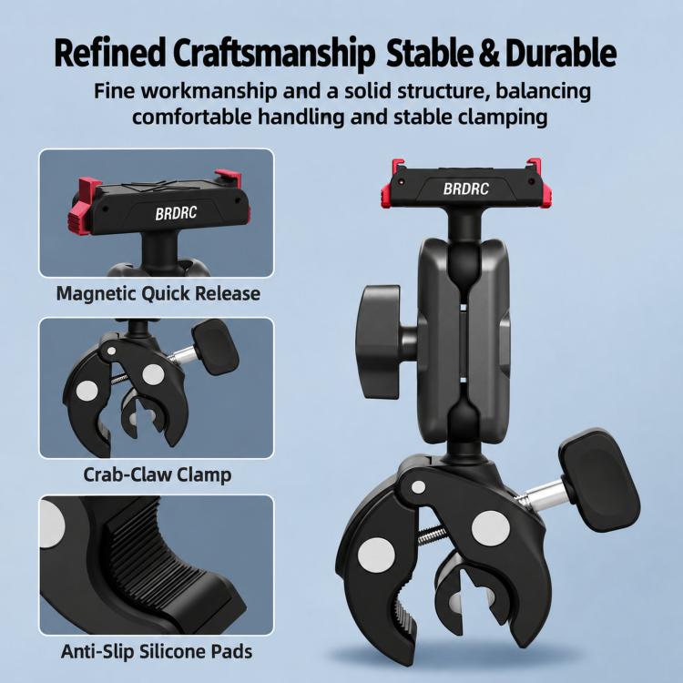 BRDRC Quick-Release Bicycle Mount, For DJI Osmo Action 6 / 4 / 5 Pro, For DJI Osmo 360 II / Nano