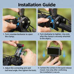 BRDRC Quick-Release Bicycle Mount, For DJI Osmo Action 6 / 4 / 5 Pro, For DJI Osmo 360 II / Nano