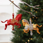 Painted Rocking Horse Christmas Tree Hanging DIY Ornament