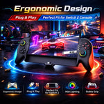 STK-7067B For Nintendo Switch 2 Plug & Play Controller With 9-Axis Gyro, Hall Effect Joystick & Card Storage