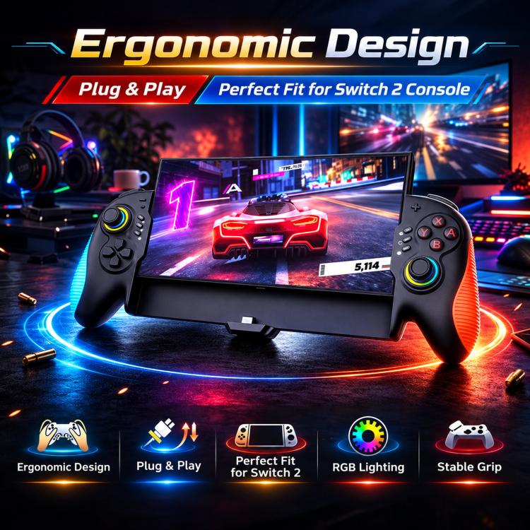 STK-7067B For Nintendo Switch 2 Plug & Play Controller With 9-Axis Gyro, Hall Effect Joystick & Card Storage