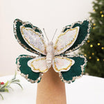Glitter Butterfly Christmas Tree Ornaments Double-Layer Sequin Fabric Decoration
