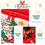 Christmas House Gift Bag Zippered Holiday Treat Candy Tote with Plush Handle