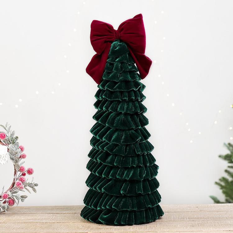 Layered Pleated Christmas Tree Ornament DIY Christmas Decor