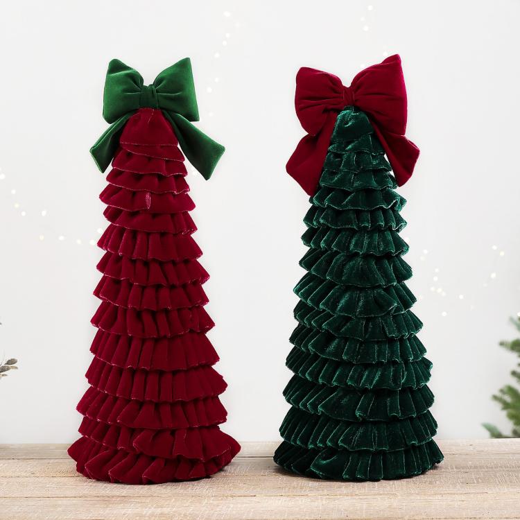 Layered Pleated Christmas Tree Ornament DIY Christmas Decor