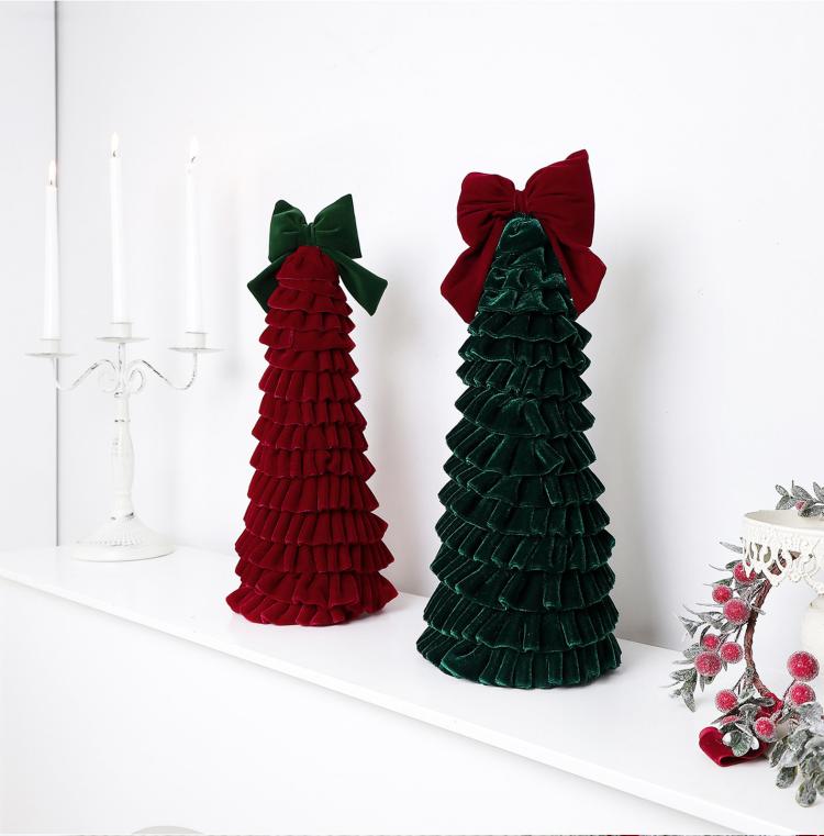 Layered Pleated Christmas Tree Ornament DIY Christmas Decor