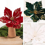 Velvet Artificial Christmas Flower Decorations DIY Christmas Tree Branch Arrangement Props