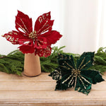 Velvet Artificial Christmas Flower Decorations DIY Christmas Tree Branch Arrangement Props