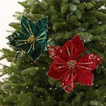 Velvet Artificial Christmas Flower Decorations DIY Christmas Tree Branch Arrangement Props