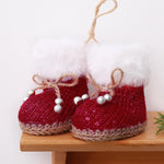 Knitted Fleece Boots Christmas Tree Ornaments Christmas Decorations