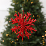 3D 4.72 Inch Glitter Snowflake Christmas Ornament Shatterproof Hanging Tree Decoration