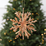 3D 4.72 Inch Glitter Snowflake Christmas Ornament Shatterproof Hanging Tree Decoration