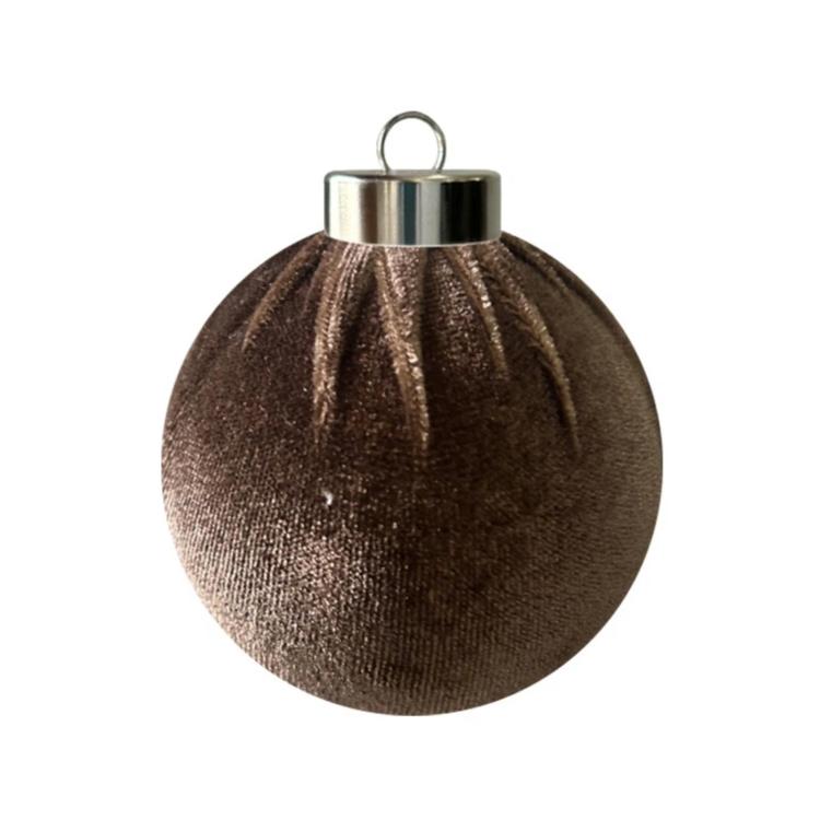 Fabric-Covered Ball Christmas Ornaments Decorations, 6cm