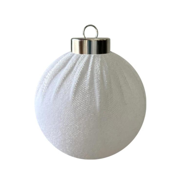 Fabric-Covered Ball Christmas Ornaments Decorations, 6cm