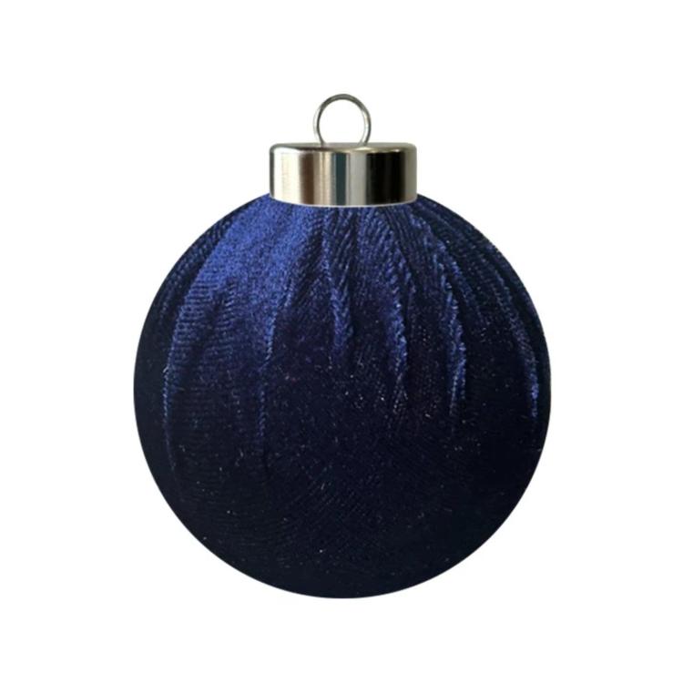 Fabric-Covered Ball Christmas Ornaments Decorations, 6cm