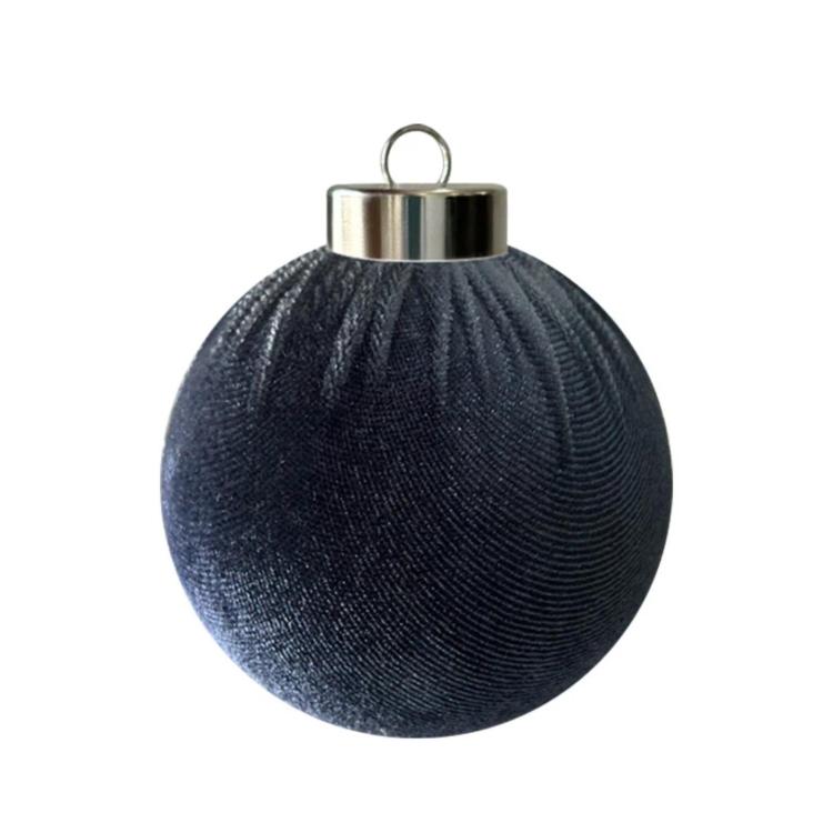 Fabric-Covered Ball Christmas Ornaments Decorations, 6cm