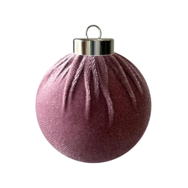 Fabric-Covered Ball Christmas Ornaments Decorations, 6cm