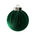 Fabric-Covered Ball Christmas Ornaments Decorations, 8cm